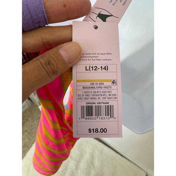 Wild Fable Reversible Neon Floral Cheeky Bikini Bottoms Size L NWT - Picture 5 of 8